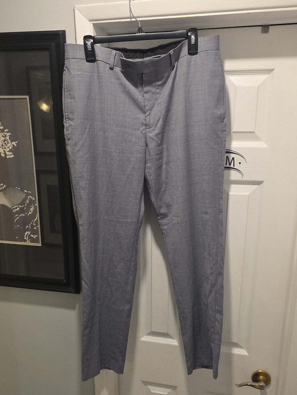 Calvin Klein Men's Light Gray Dress Pants - Slim Tailored